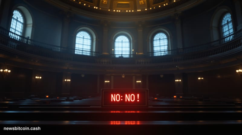 A cinematic photorealistic editorial photograph set inside the United States Capitol building's legislative chamber, shot fro