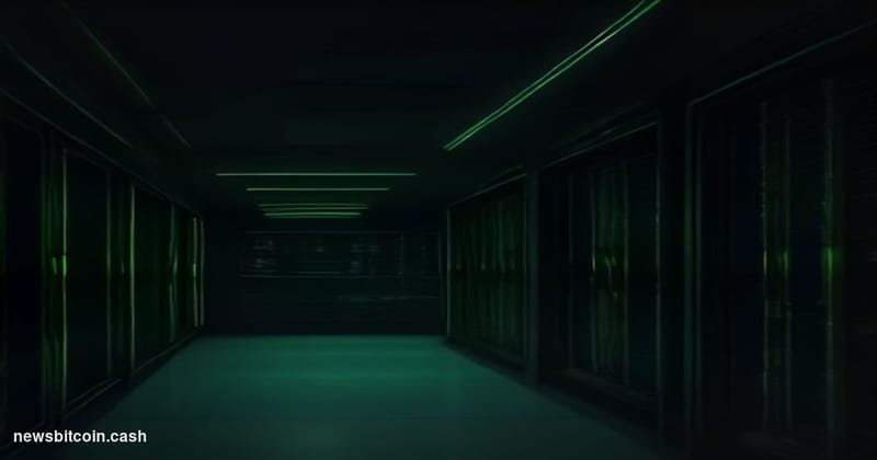 Cinematic photorealistic editorial photograph of a dramatic upward market chart rendered as a glowing neon green holographic 
