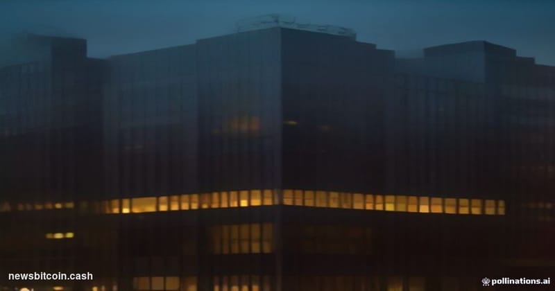 Cinematic photorealistic editorial photograph of the National Stock Exchange of India's iconic Mumbai headquarters building e