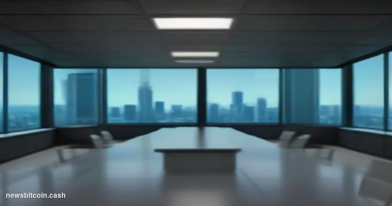 A cinematic photorealistic editorial photograph set in Chicago's financial district, with the iconic skyline visible in the b