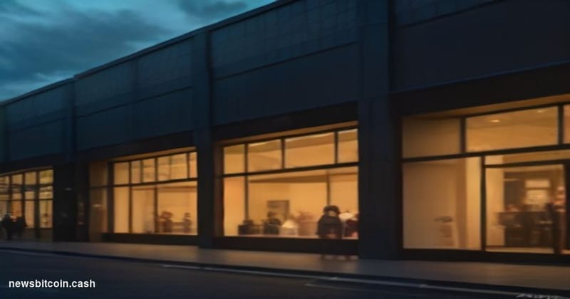 Cinematic photorealistic editorial photograph of a Lululemon retail storefront in a upscale urban shopping district, shot fro