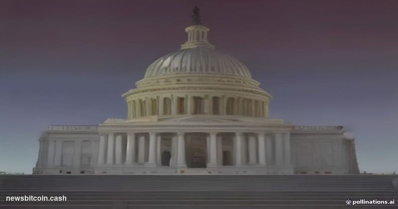 Cinematic photorealistic editorial photograph of the United States Capitol building in Washington D.C., shot at dusk from a l
