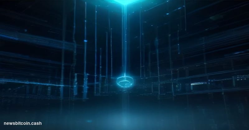 Cinematic photorealistic editorial photograph of a secure quantum computing research environment, shot from a low-angle persp