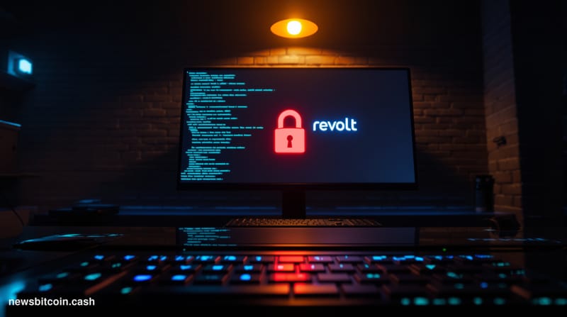 Cinematic photorealistic editorial photograph of a dimly lit underground hacker environment, foreground featuring a cold blue