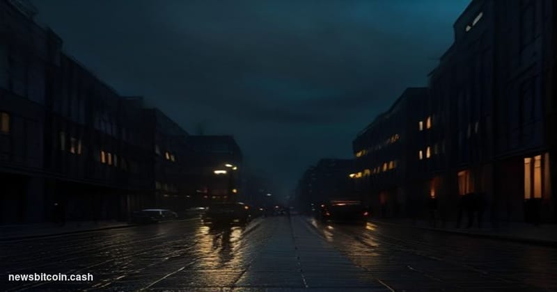 Cinematic photorealistic editorial photograph of the exterior of the National Crime Agency headquarters in London, shot at du