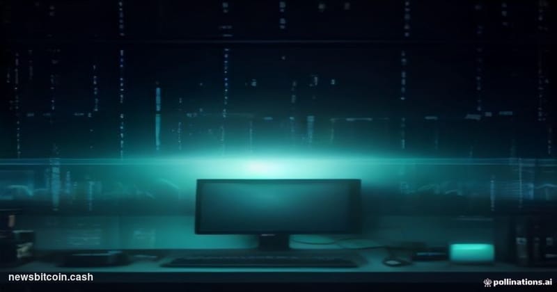 A cinematic photorealistic editorial photograph of a glowing digital clock face dissolving into cascading cryptographic hash 