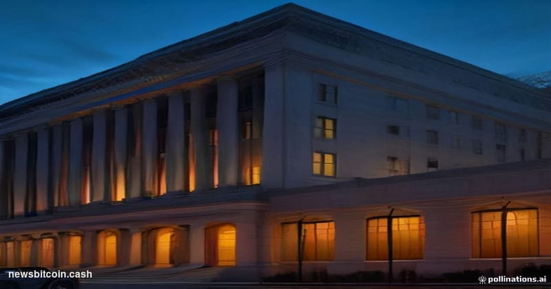 Cinematic photorealistic editorial photograph of the exterior of the Commodity Futures Trading Commission headquarters in Was