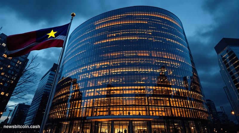 Cinematic photorealistic editorial photograph of the European Union's Berlaymont headquarters in Brussels, Belgium, shot at d