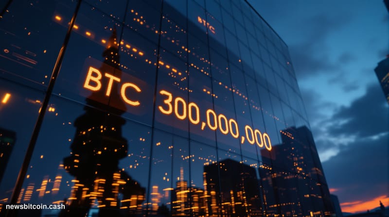 Cinematic photorealistic editorial photograph of the Coinbase headquarters building exterior in San Francisco, shot at dusk w