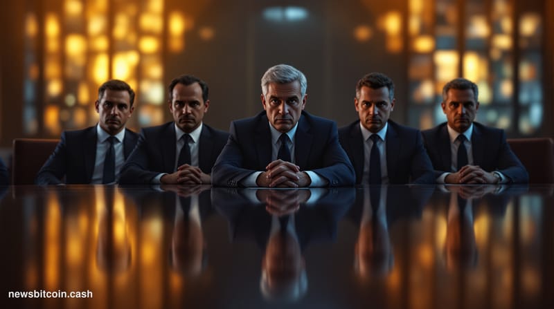 A cinematic photorealistic editorial photograph showing the iconic New York Department of Financial Services building in down