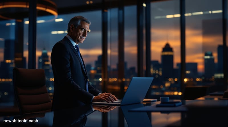 A cinematic photorealistic editorial photograph showing a darkened smartphone screen displaying a cryptocurrency wallet inter
