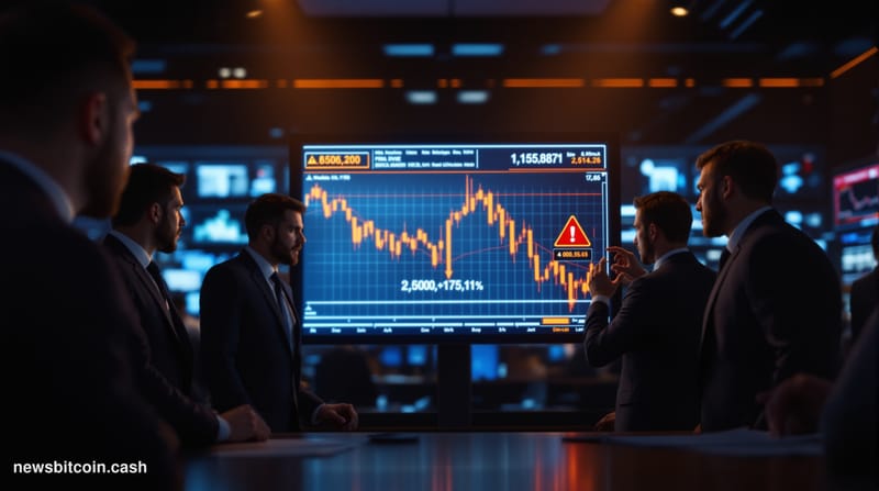 A cinematic photorealistic editorial photograph showing the exterior of the Depository Trust & Clearing Corporation (DTCC) he