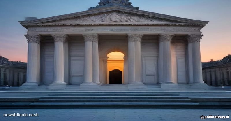 Cinematic photorealistic editorial photograph of the Palais Bourbon — the historic neoclassical seat of the French National A
