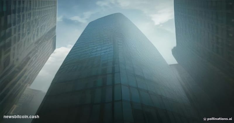 Cinematic photorealistic editorial photograph of the SIX Swiss Exchange headquarters building in Zurich, Switzerland, shot fr