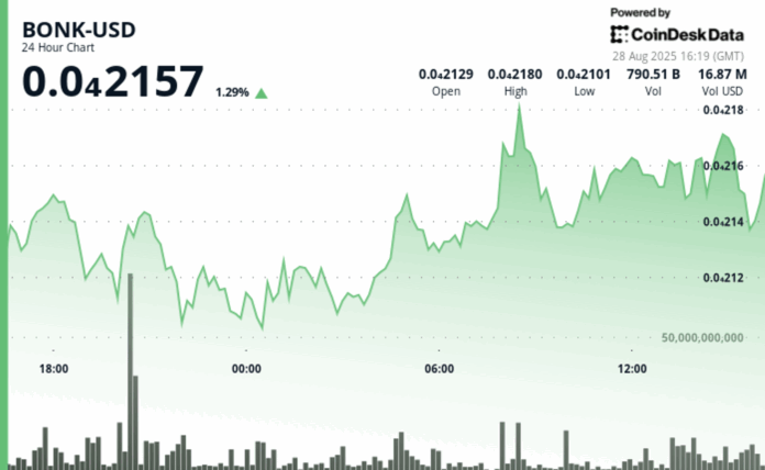 BONK Jumps 4% as Institutional Activity Signals Growing Solana Confidence