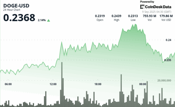 DOGE Price Action Shows 5.7% Swing as Traders Eye 25-Cents Target